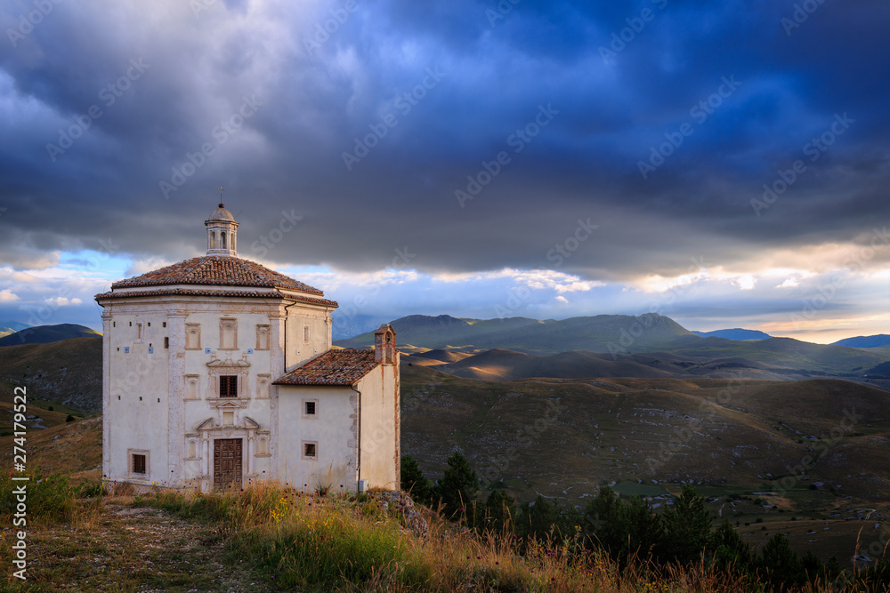 The chapel Santa Maria della Pietà, Rocca Calascio, Gran Sasso, Abruzzo, Italy