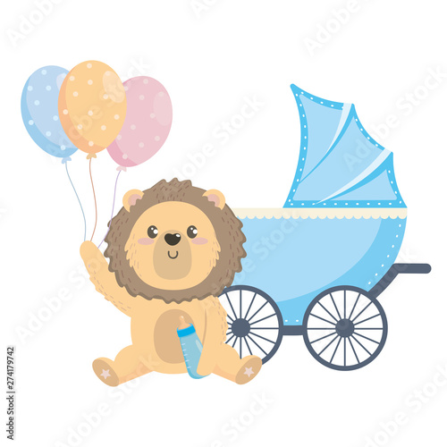 baby shower symbol and lion design