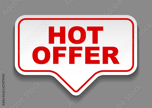 red vector banner hot offer