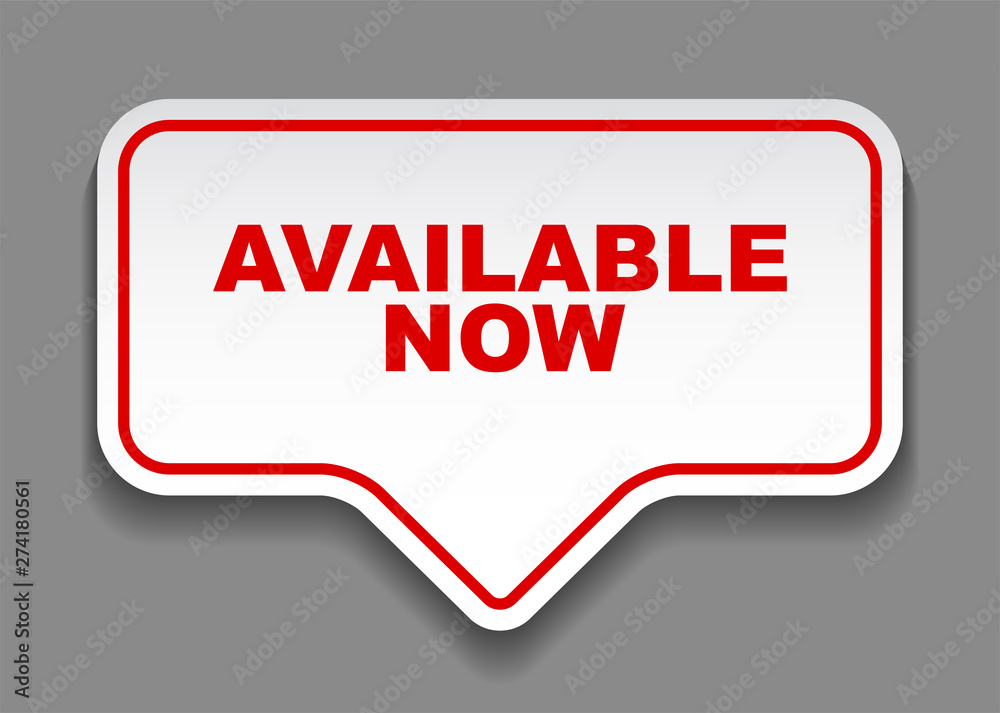 red vector banner available now red vector banner available now