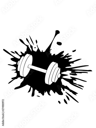 gewicht heben klecks spritzer graffiti tropfen hantel schwitzen trainieren bodybuilder stark muskeln cool kerl fitness studio stemmen pumpen sexy körper clipart photo