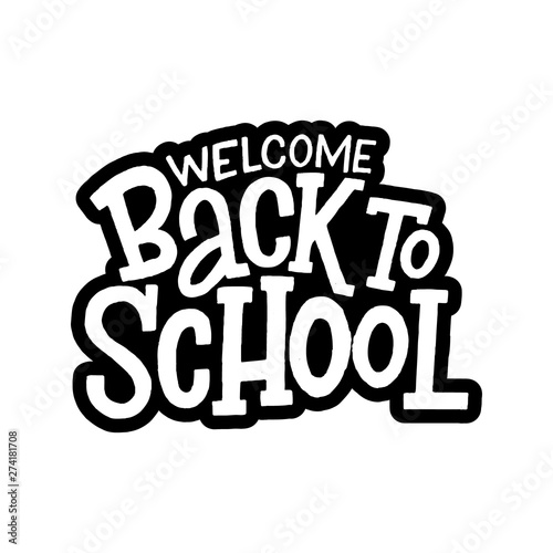 Back to school vector hand drawn lettering inscription.