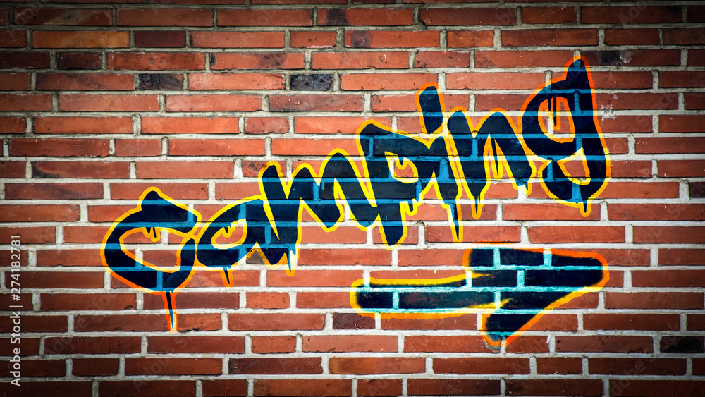 Obraz premium Schild 394 - Camping