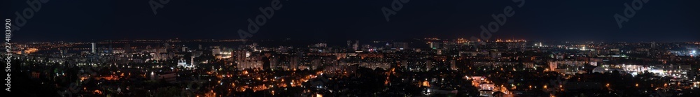 Night panorama of Saratov city