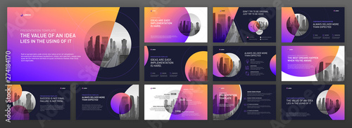 Business presentation templates set. Use for modern presentation background, brochure design, website slider, landing page, annual report, company profile.