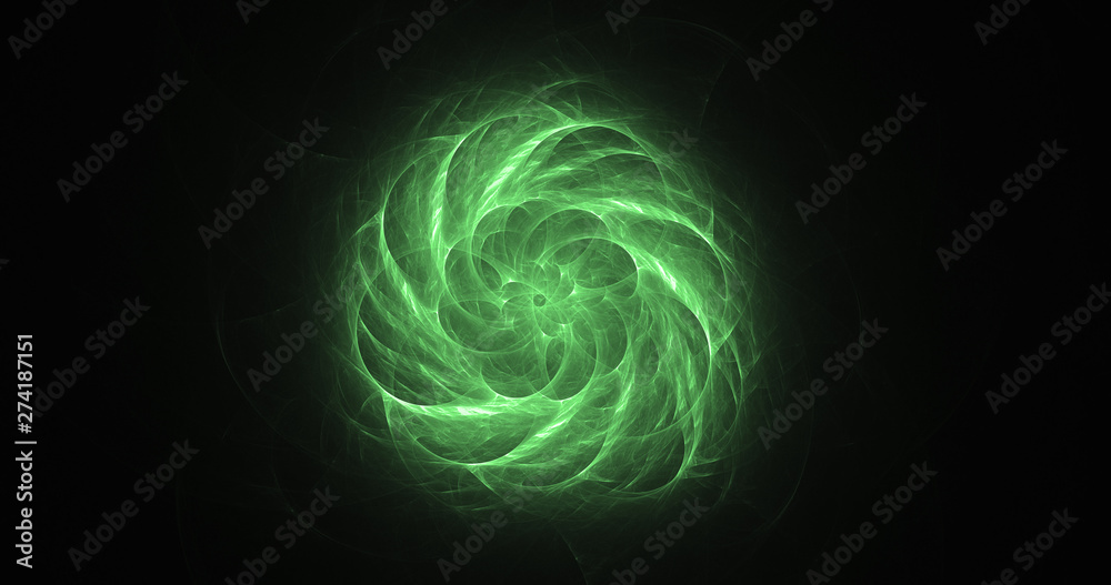 3D rendering abstract green fractal light background 3D rendering abstract green fractal light background
