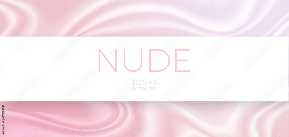 Soft pale pink gradient design. Trendy template for an ad or a flyer with silk background. Vector illustration.