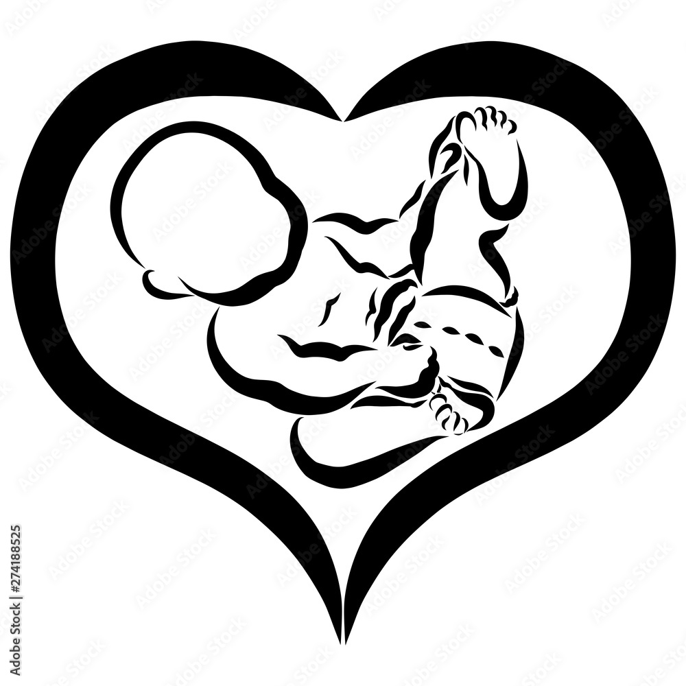 baby in the diaper playing with the legs, in the heart baby in the diaper playing with the legs, in the heart
