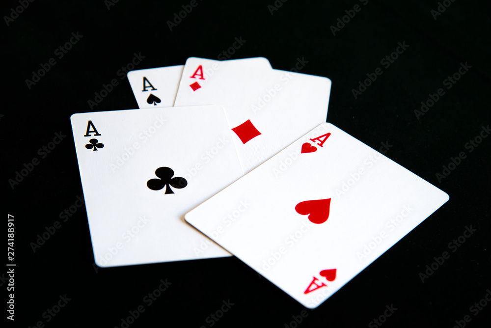 playing cards on white background