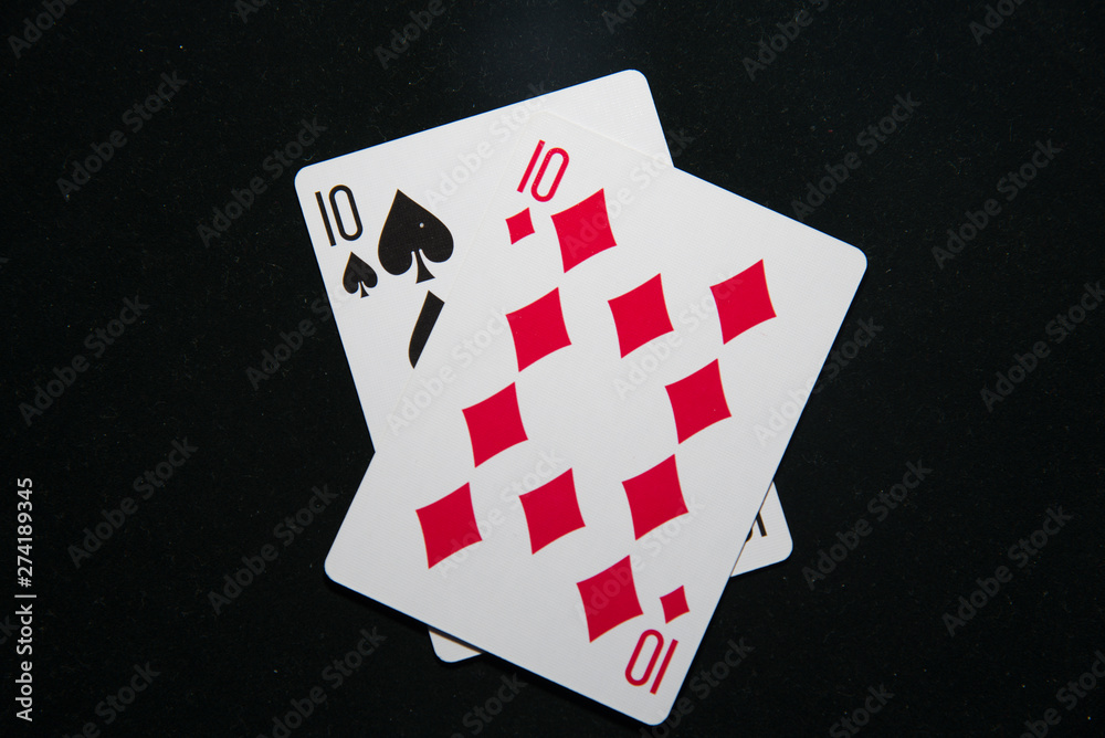 playing cards on black background