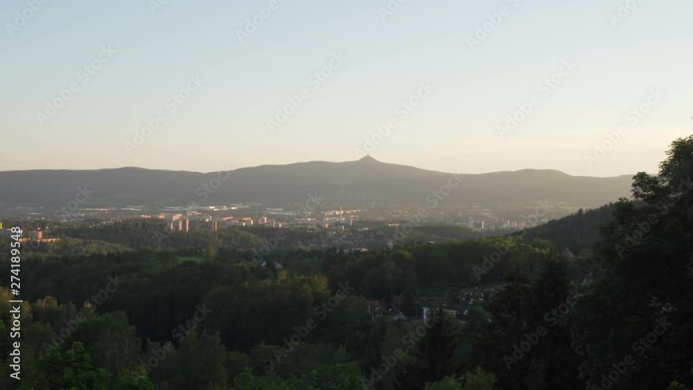 Wide angle shot of Liberec city with Jested Tower, Czech Republic Wide angle shot of Liberec city with Jested Tower, Czech Republic