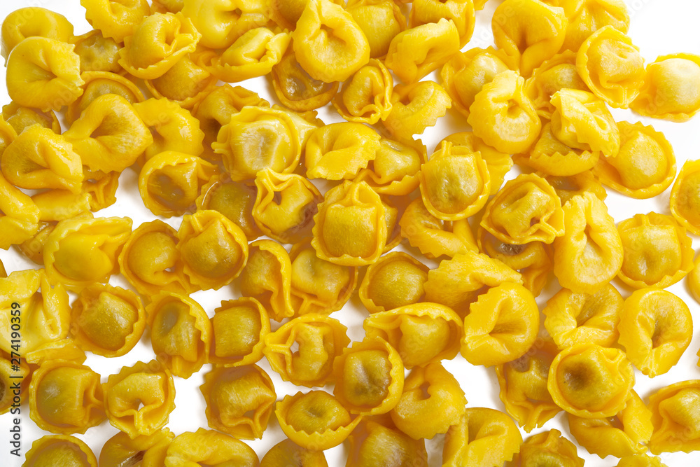 Italian fettuccine ravioli isolated Italian fettuccine ravioli isolated