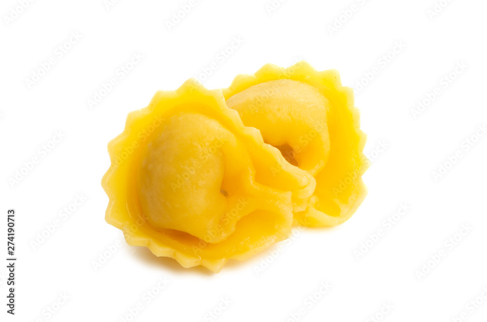 Italian fettuccine ravioli isolated Italian fettuccine ravioli isolated