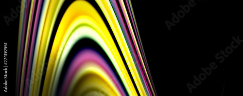 Fluid color waves with light effects  vector abstract background