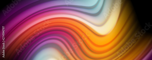 Abstract wave lines fluid rainbow style color stripes on black background. Artistic illustration for presentation  app wallpaper  banner or poster