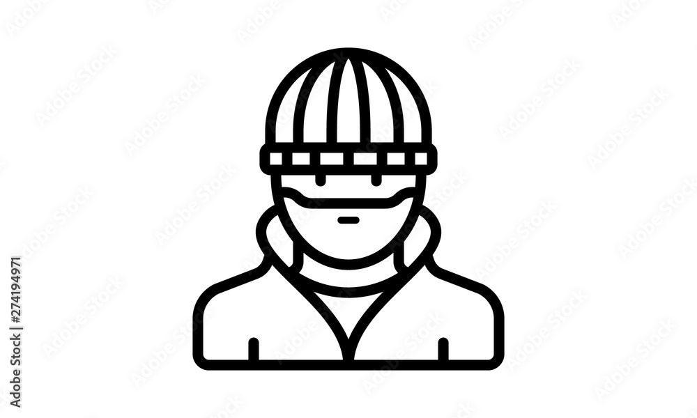 Criminal man with mask icon for law enforcement Criminal man with mask icon for law enforcement