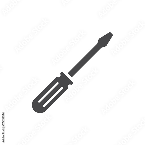 Repair icon grey. Wrench and screwdriver icon. Settings icon isolated © zo3listic