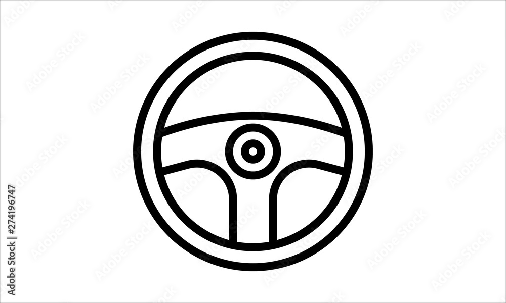 Steering wheel black simple icon vector image Steering wheel black simple icon vector image