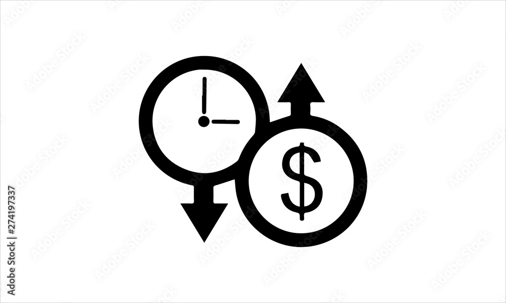 Time is money icon for finance and investment concepts Time is money icon for finance and investment concepts