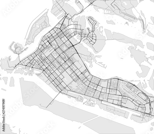 vector map of the city of Abu Dhabi, United Arab Emirates (UAE), Emirate of Abu Dhabi