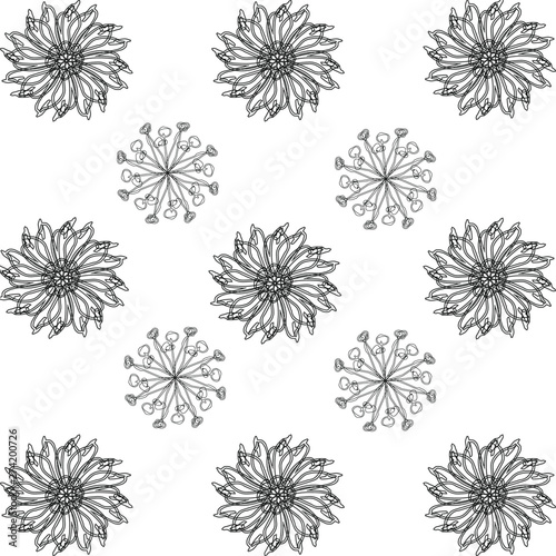 Set of flat abstract floral icons in silhouette isolated on white.Cute illustrations for stickers,labels,tags,scrapbooking.Could be used as wallpaper,textile,wrapping paper or background.Hand Drawn