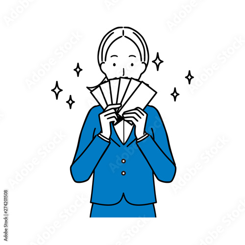 Business Woman Making Money.