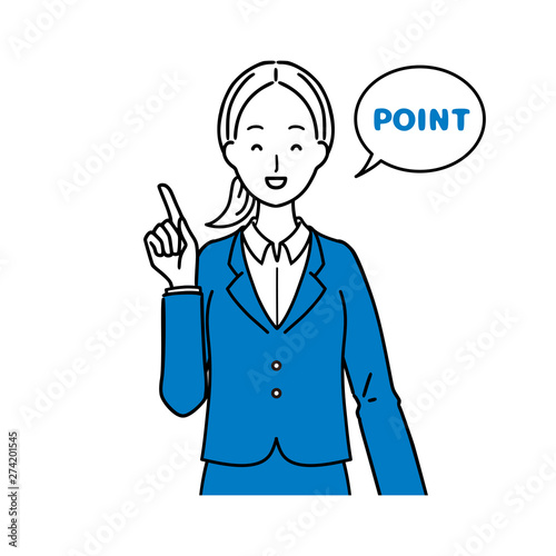 Business woman telling point.