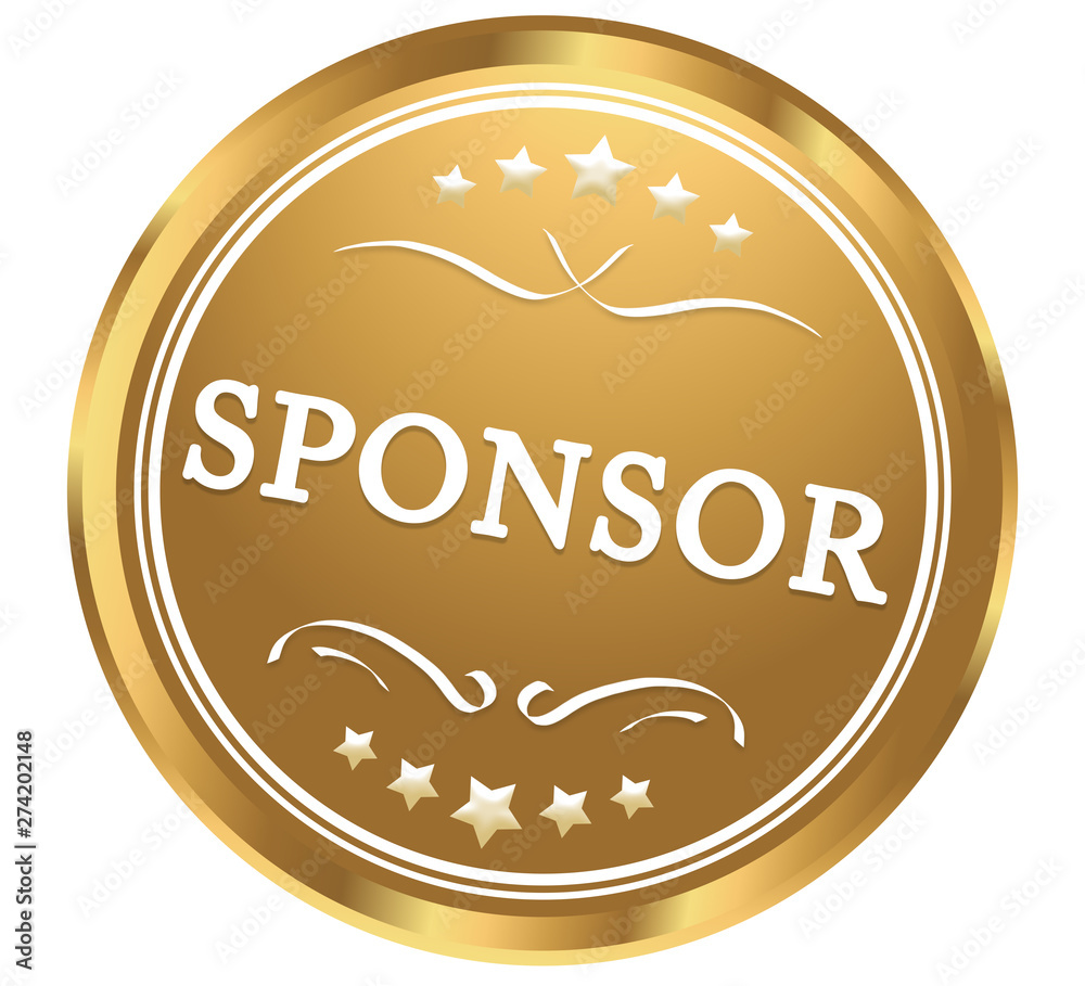 sponsor web Sticker Button Stock Illustration | Adobe Stock