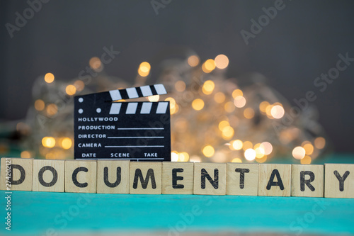 Documentary Movie Concept, Clapperboard photo