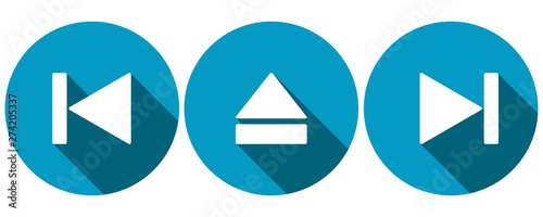 Symbols for skip to start, skip to end and eject