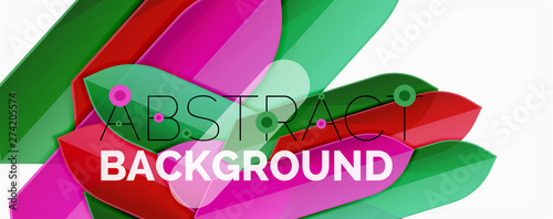 Abstract color lines dynamic background, modern material design style