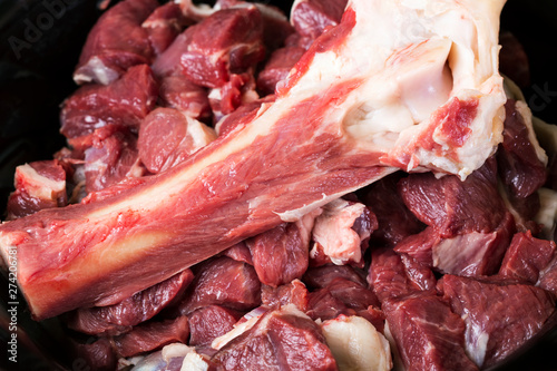 Raw mutton meat bacground.