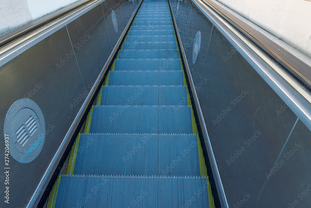 empty escalator in the city empty escalator in the city
