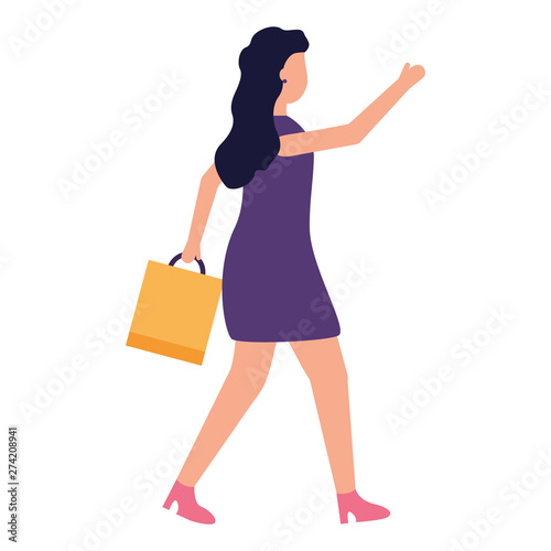 woman with shopping bags market