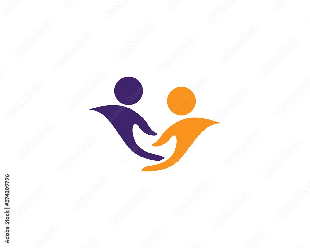 Adoption, Children, Community love logo template icon