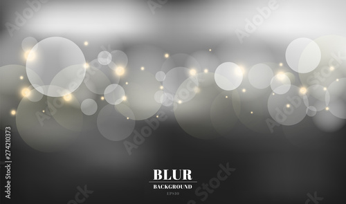 Abstract black blurred background with bokeh and gold sparkles. You can use for card, flyer, invitation, placard, voucher.