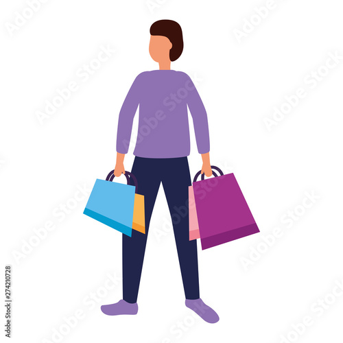 man character shopping bags