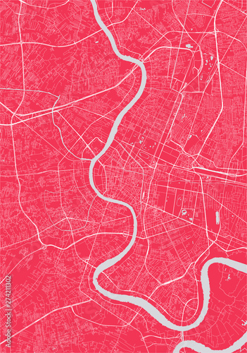 vector map of the city of Bangkok, Krung Thep Maha Nakhon, Kingdom of Thailand