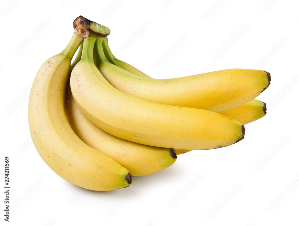 bunch of bananas isolated on white background