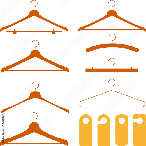 Hanger and door do not disturb signal in clean style. Isolated.