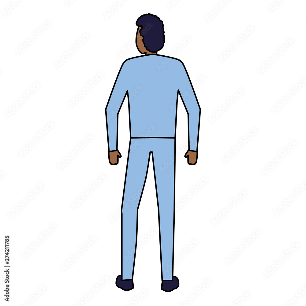 back view business man on white background