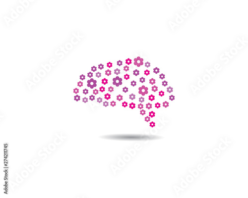 Set of abstract Brain Logo Template vector icon illustration design 