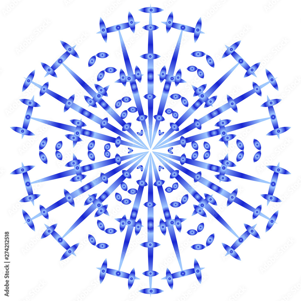 Purple snowflake with blue gradient on a white background. Flat complicated style. To create snow patterns, winter decorations. Purple snowflake with blue gradient on a white background. Flat complicated style. To create snow patterns, winter decorations.