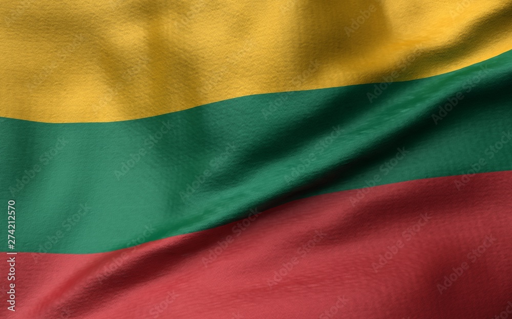 3D Illustration of Lithuania Flag