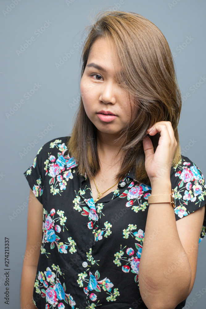 Obraz premium Portrait of Young asian woman summer concept in Studio,Concept summer
