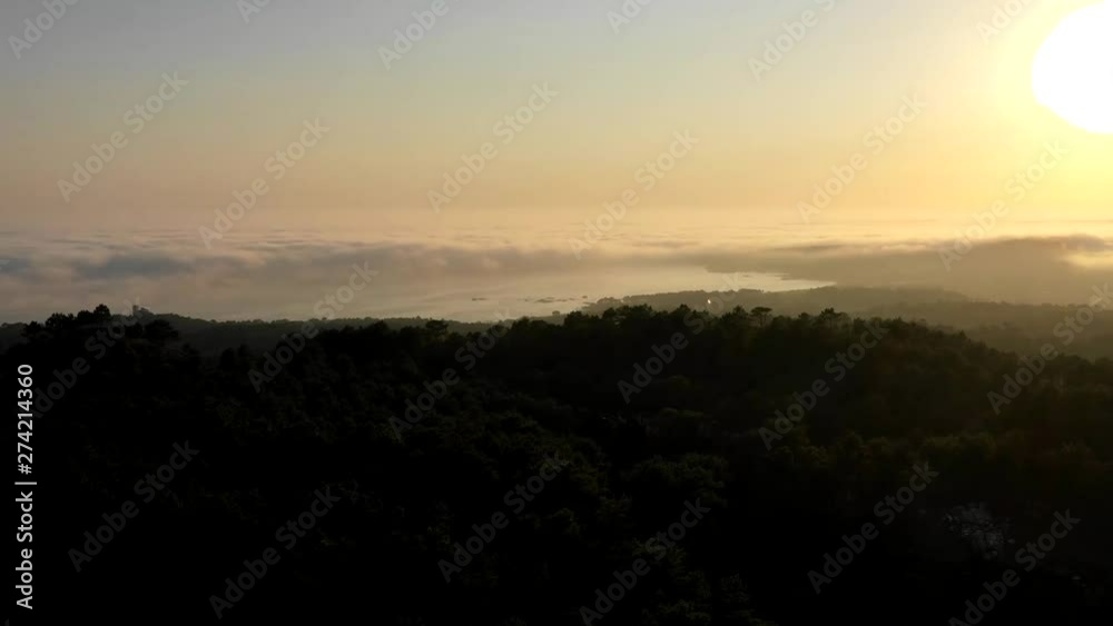 sunset on Galician coasts, with its beautiful beaches in the distance sunset on Galician coasts, with its beautiful beaches in the distance