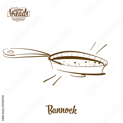 Bannock bread vector drawing