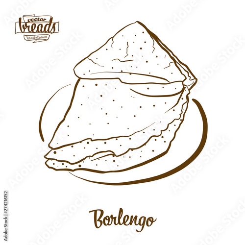 Borlengo bread vector drawing