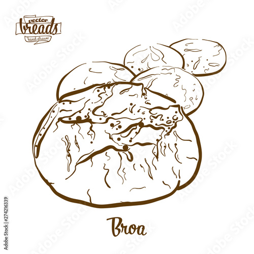 Broa bread vector drawing