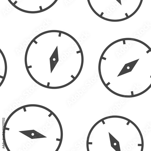 Vector icon of the compass. Illustration of a compass symbol for determining the sides of the world seamless pattern on a white background.
